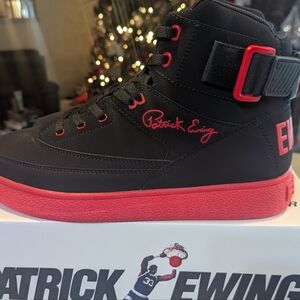 Patrick Ewing Rebound 33 Hi Strap Black and Red High-Top Sneakers